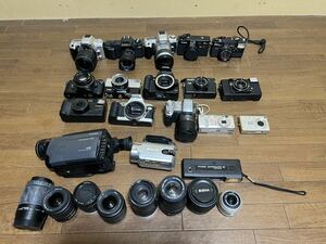 A3636◆まとめ売り カメラ レンズ 他 ６３個セット / MINOLTA キヤノン　ニコン　リコー　FUJICA　 カシオ