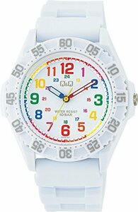 人気＊ メンズ ウレタンベルト 腕時計 ［シチズン アナログ Q＆ａｍｐ；Q］ ホワイト 防水 VR78－001
