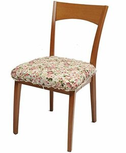 【タイムセール】 日本製 4枚組 用 おしゃれな ローズガーデン柄 椅子カバー 座面