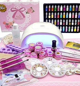 【在庫品のみ】 ネイル ［NａｉｌRｅｃｉｐｅ（ネイルレシピ）］ ジェルネイル カラージェル10色付き292点 スターターキット