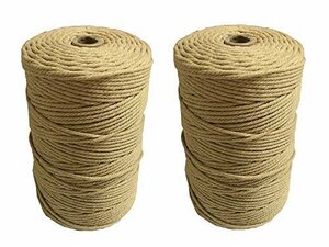 【特価】 DIY 紐 マクラメ編み 綿紐 3ｍｍ 200ｍ×2個） （ベージュ， マクラメ ナチュラルコットン Gａｎｙ ロープ