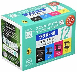 【タイムセール】 エコリカ ブラザー 4色パック LC12－4PK対応リサイクルインクカートリッジ ECI－BR124P／BOX