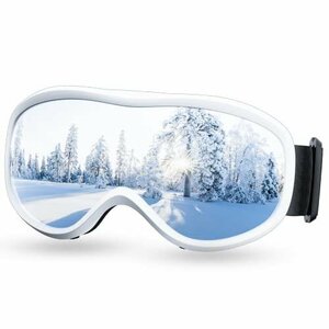 【タイムセール】 軽量 スキーゴーグル 耐衝撃 ［AOSKYKA］ スノーボードゴーグル 紫外線防止 メガネ対応 防風 防雪 ス