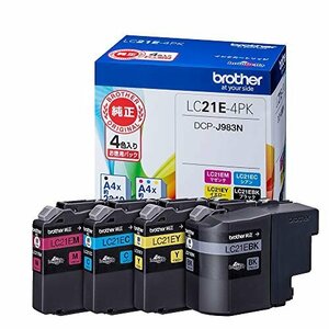 人気商品！ LC21E－4PK 他 【ｂｒｏｔｈｅｒ純正】インクカートリッジ4色パック 対応型番：DCP－J983N