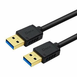 【タイムセール】 USB 金メッキコネクタ搭載 DTECH ブラック 2ｍ 3．0 タイプA－タイプA ケーブル オス－オス