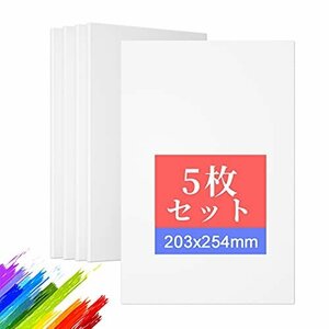 即決価格★ キャンバス （203ｘ254ｍｍ，5枚／セット）張りキャンバス 画布 厚手 キャンバス画材 キャンバスボード 矩形