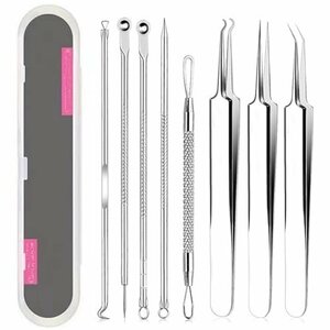  prompt decision price * precise storage case attaching anti-bacterial stainless steel 8 pcs set angle plug taking . tweezers wool hole care exclusive use kit acne vulgaris taking .KKYOYRE