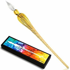 人気商品！ ペン置き ガラスペン （ゴールド） ZAIDEA つけペン ディップペン セット 万年筆 ミニインク