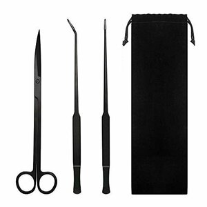  free shipping! water plants trimming made of stainless steel aquarium control cleaning tongs water plants planting 3 pcs set tweezers small gardening set aquarium car b