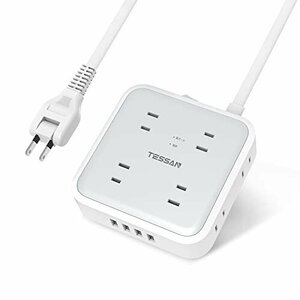 【特価】 8個AC口 ｏａタップ TESSAN コンセントタップ たこあしコンセント ｕｓｂ テーブルタップ 電源タップ 4US