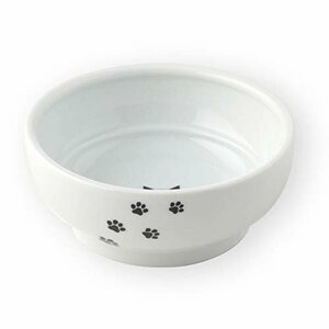 【お買い得品】 陶器食器二段かえしでドライもウェットも食べやすい フードボウル 猫柄 猫壱（ｎｅｃｏｉｃｈｉ）