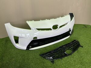 30 後期Prius　ZVW・After-marketフロントBumper＆塗装済みフォグ無しロアGrille&インナーGrille/3点set　・Pearlホワト ・5C-070　