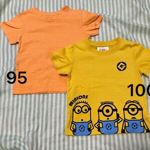 ミニオンズ　オレンジ無地　半袖Tシャツ　2枚セット