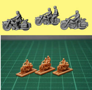 1/144 未組立 WWII German BMW Motorcycle Team Resin Kit (S3090)