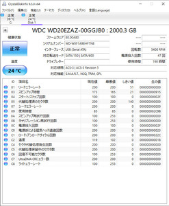 ② Western Digital　3.5インチ　SATA　HDD　WD20EZAZ 　2TB　