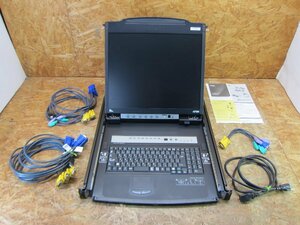 ◎動作確認済み ATEN CL5808N 8ポート PS/2-USB VGA デュアルスライド LCD KVMドロワー 19.0インチ画面搭載 1280×1024◎M290