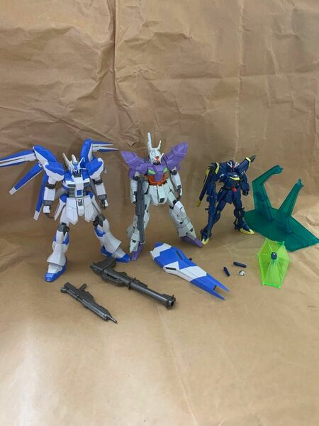 組立済ガンプラジャンク　HGUCハイニュー・ムーンガンダム・F91ハリソン機