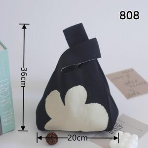 808 ニットトートバッグ 手編み コーディネート おしゃれな小物 シンプルデザイン エコ おしゃれママ かわいい スタ(6CE)