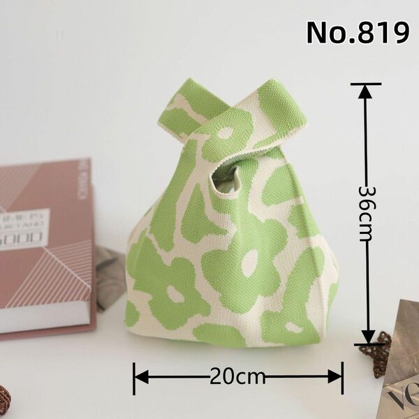 819 ニットトートバッグ 手編み プレゼントにオススメ 小物収納に最適 カラフルデザイン バッグ好きな人と繋がりたい (9eZ)