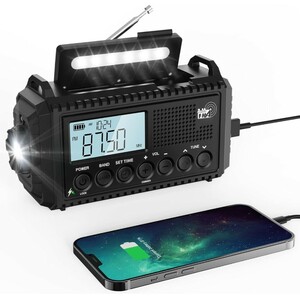 防災ラジオ ソーラー 手回し懐中電灯 読書ランプ付 SW/AM/FMラジオ (FM周波数76.00Mhz - 108MHz) SOSアラート付スマホに充電可能A15