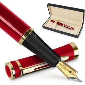 Wordsworth & Black Fountain Pen Set, 18K Glided Extra Fine Nib, Includes 24 Pack Ink Cartridges, Ink Refill Converter & Gift Box, 