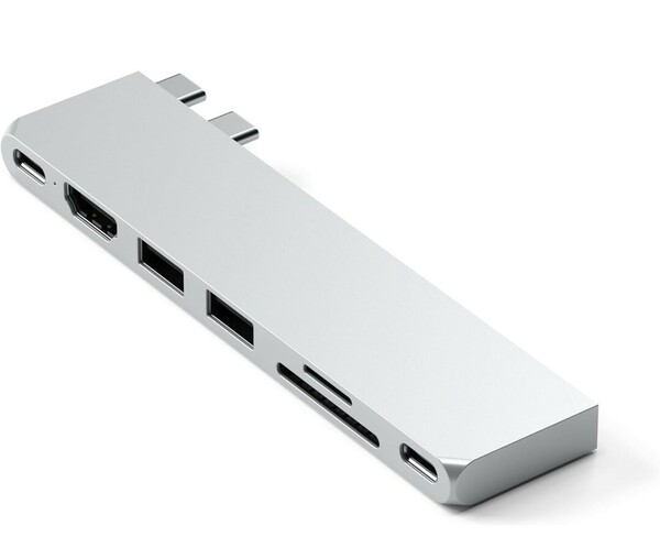 Satechi USB-C Proハブスリム (シルバー) 多機能USB4,4K 60Hz 出力, USB3.2 Gen 2,SD/MicroSDカードリーダー,100W PD充電,USB-A10Gbps A11