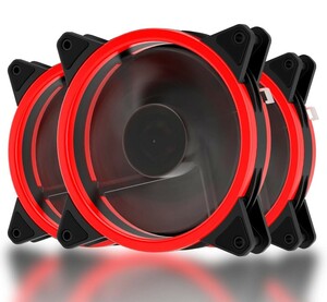 Novonest 120mmPC кейс вентилятор красный LED кольцо установка тихий звук модель 25mm толщина PWM 1800rpm 3шт.@1 комплект R12CM4 A18