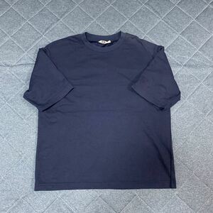 中古　ユニクロ　エアリズム　オーバーサイズTシャツ　ネイビー