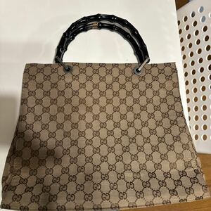 GUCCI バンブー トートバッグ GGキャンバス 