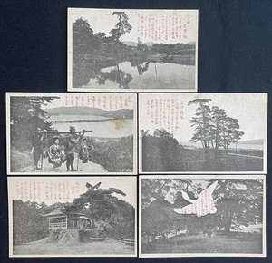 ◆戦前絵葉書◆京都府 宮津・天橋立 5枚 公園/成相寺傘松/龍燈ノ松/駕龍・宮津美人/当時風景・風俗 古写真