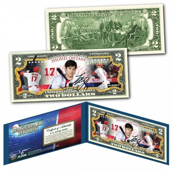 アメリカ 限定2ドル紙幣 大谷翔平 SHOHEI OHTANI バッター サイン 法定通貨 限定品 USA 証明書&ホルダー付き 新品レア 即決 送料込み