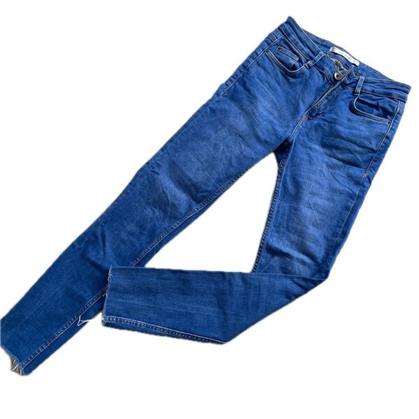 ZARA ジーンズ デニム ストレッチ スキニー デニムパンツ 切りっぱなし 34