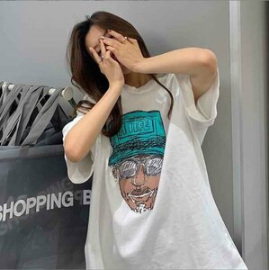 韓国風 レディース 半袖Tシャツ 新しい夏 気質 ファッションTシャツ L グレー