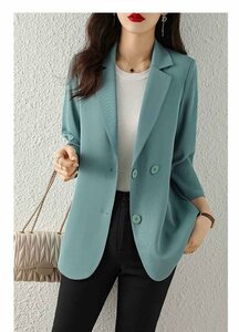  chiffon jacket suit jacket spring autumn simple large size equipped work commuting OL 2XL black 