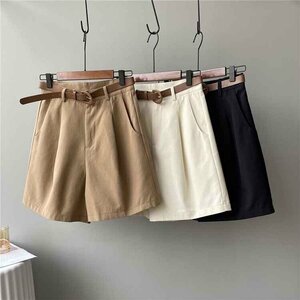  cargo pants short pants high waist slim strut wide XL khaki 
