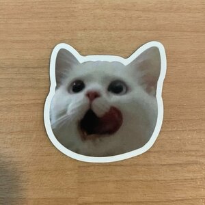 【即日発送】猫ミーム ステッカー 1枚 シール ベロ