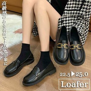 lady's bit Loafer Basic Loafer heel 2way pumps beautiful legs black black 39 normal black chain 