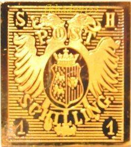 6 ホルシュタイン公国 ダブルイーグル ヘッド 紋章 切手 記念品 コレクション 国際郵便 限定版 純金張 24KT 純銀製 メダル コイン プレート
