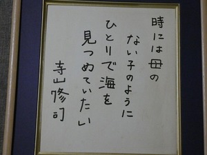 ..[ autograph square fancy cardboard ] Terayama Shuuji [ at times .. not . as with ] square fancy cardboard . Magic 