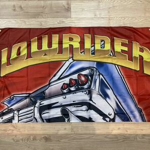 ローライダー 特大フラッグ バナー 約150×90cm タペストリー 旗 ガレージ装飾 アメリカン アメ車 ホットロッド lowrider インパラ 