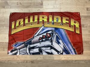 ローライダー 特大フラッグ バナー 約150×90cm タペストリー 旗 ガレージ装飾 アメリカン アメ車 ホットロッド lowrider インパラ 