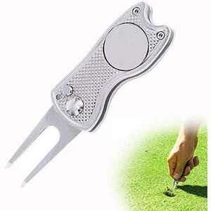  most good * silver * Golf Fork folding type Golf Fork repair carrying convenience zinc alloy supplies accessory 