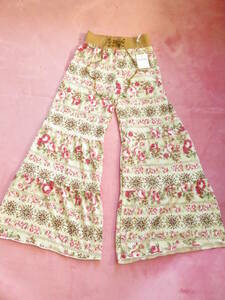  tag equipped Deco floral print wide pants trousers size M rank (c7)