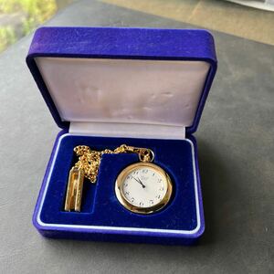 [ operation not yet verification ]RICOH Ricoh pocket watch Gold antique box attaching *7