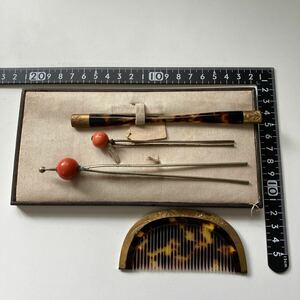  tortoise shell ornamental hairpin . hair ornament kimono small articles accessory tree boxed cover less *20