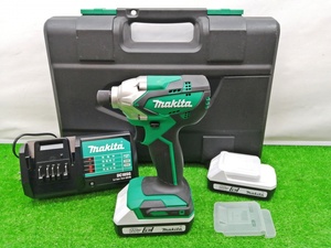 中古美品 makita マキタ 18V 充電式 インパクトドライバ ライトバッテリ専用 1.5Ahバッテリ×2付 MTD002DSX