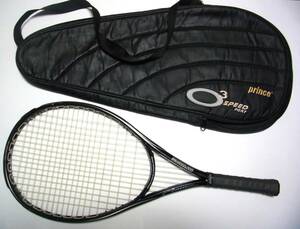 硬式テニスラケット・prince O3(オースリ－)SPEED PORT PLATINUM・グリップ 2・重さ・ガット+グリップテ－プ入れて、約265gです