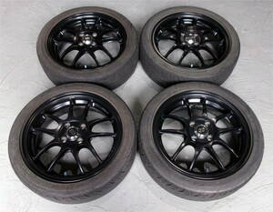 ★美品★ENKEI エンケイ PF01 16×5J INSET45 4H PCD100 マットブラック ダンロップ DIREZZA ZⅢ 165/50R16 軽自動車