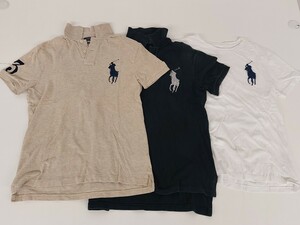 10777-10781　Polo by Ralph Lauren ポロ ラルフローレン 半袖 ポロシャツ Tシャツ 3点まとめて ロゴ ビッグポニー USED品 古着 現状品