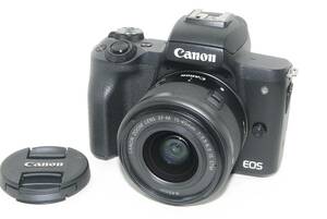 ★外観美品★Canon キャノン EOS Kiss M EF-M 15-45mm IS STM レンズキット ブラック♪